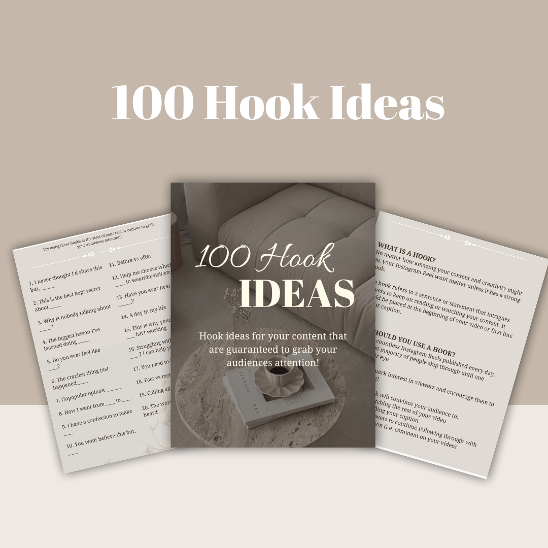 FREE 1OO Hook Ideas E-Book