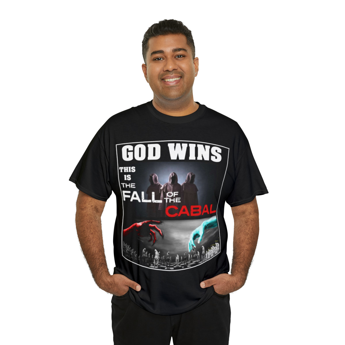 God Wins This is the fall of the cabal Men's Short Sleeve Tee
