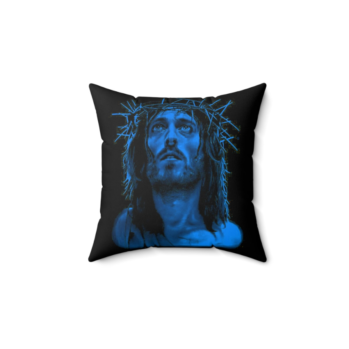 Jesus Of Nazareth BLUE Spun Polyester Square Pillow
