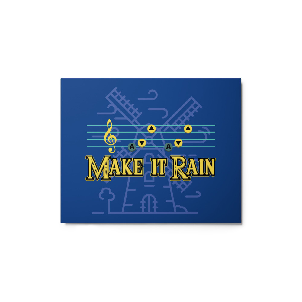 Legend Of Zelda "Make It Rain - Song Of Storms" Windmill Metal Print