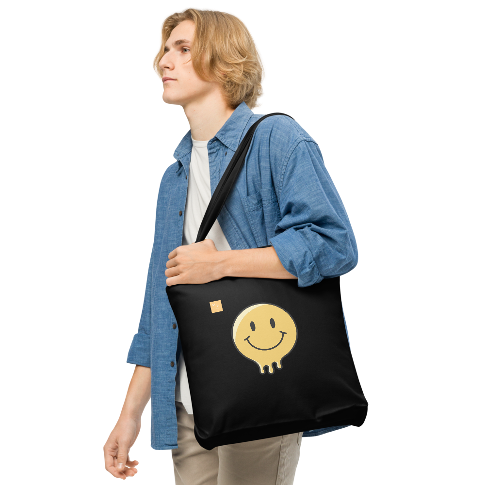 Simile face Cotton tote bag
