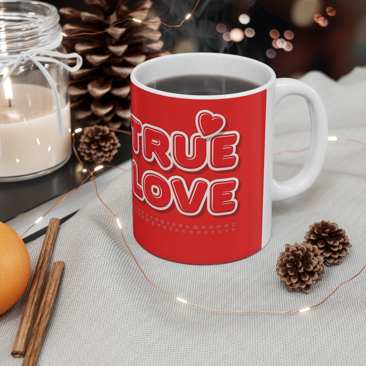 True Love Ceramic Coffee Cups, 11oz, 15oz