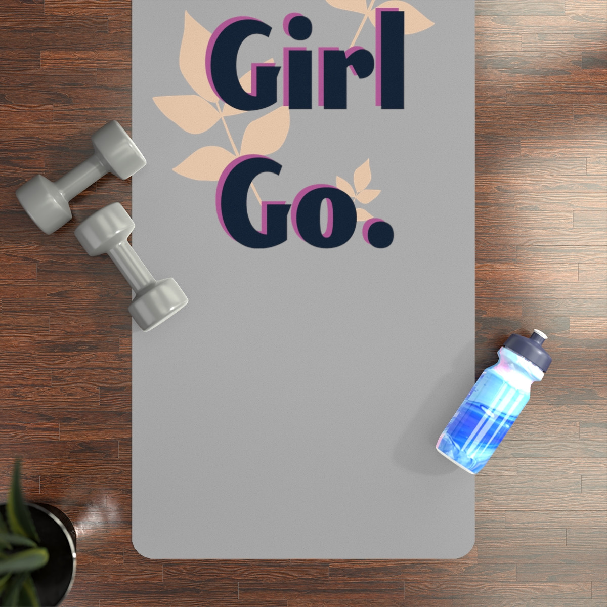 Go  Girl Grey Rubber Yoga Mat