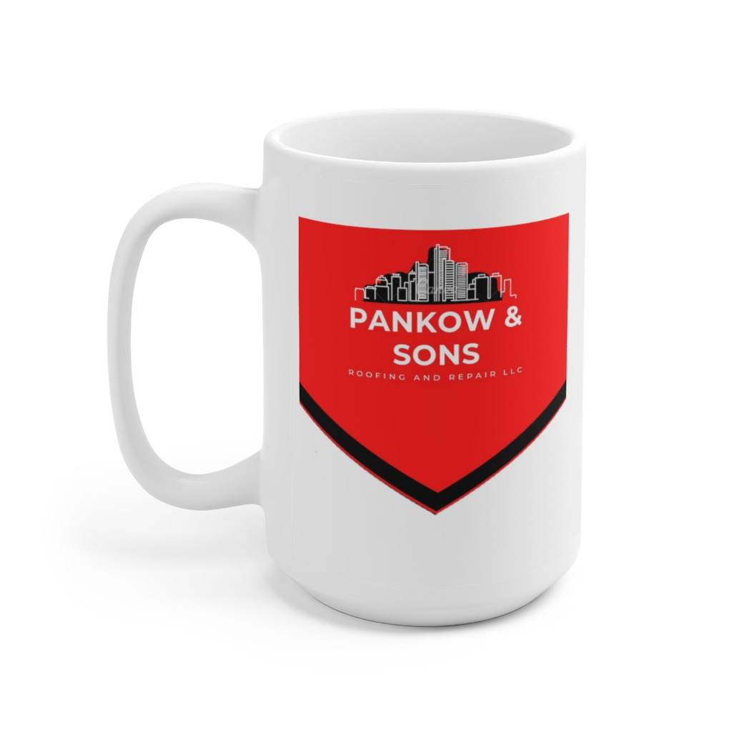 Pankow and Sons Roofing white Mug 15oz