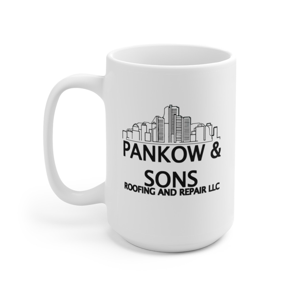 Pankow and Sons Roofing white Mug 15oz