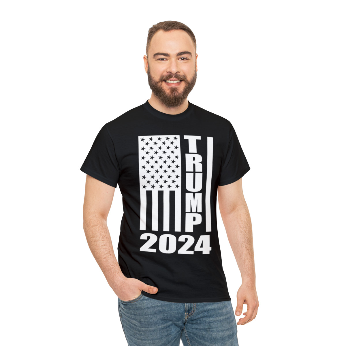 Trump 2024 Flag wht Unisex Short Sleeve Tee