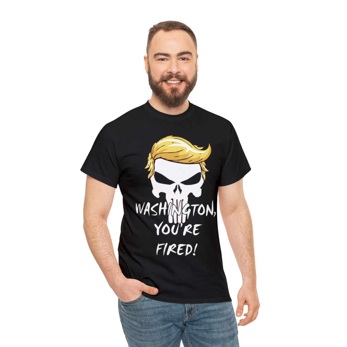 Trump 2024 Washington You're Fired Punisher Unisex Heavy Cotton Tee