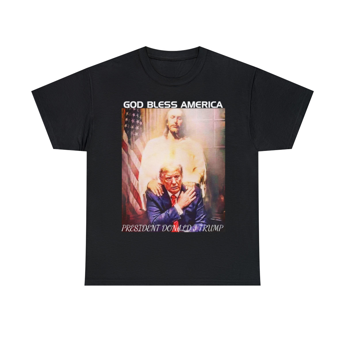 God Bless President Donald J Trump Unisex Heavy Cotton Tee