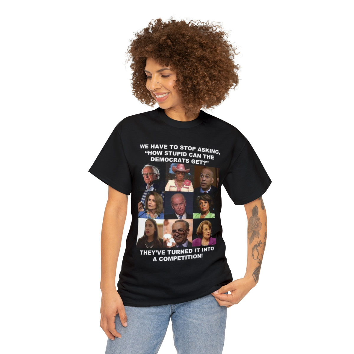Stop Asking How Stupid Can Democrats Get? Trump Men's Short Sleeve T Shirt