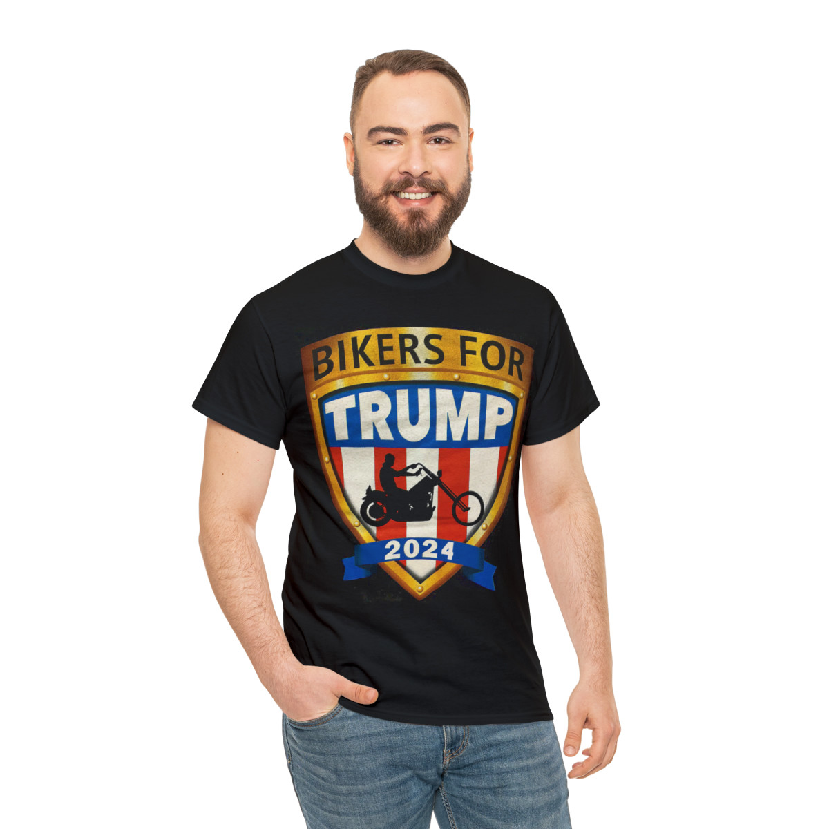 Bikers For Trump 2024 Unisex Heavy Cotton Tee