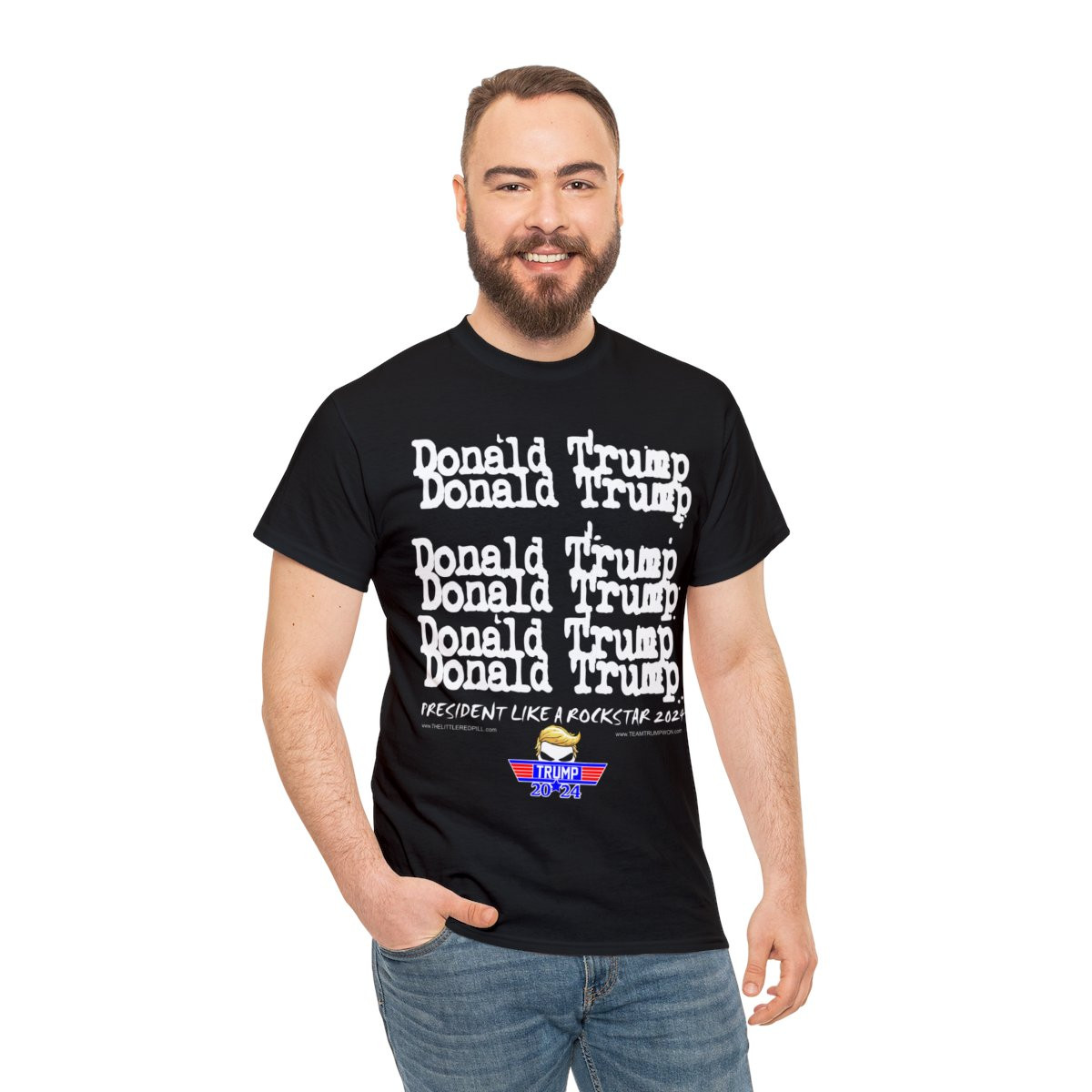 Donald Trump Cheap Trick Style Trump Like A Rockstar 2024 Short Sleeve Tee