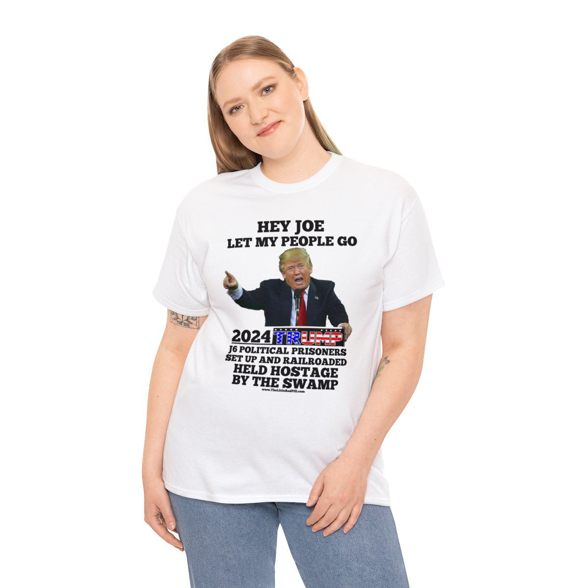Trump 2024 Let My People Go  wht unisex Short Sleeve Tee