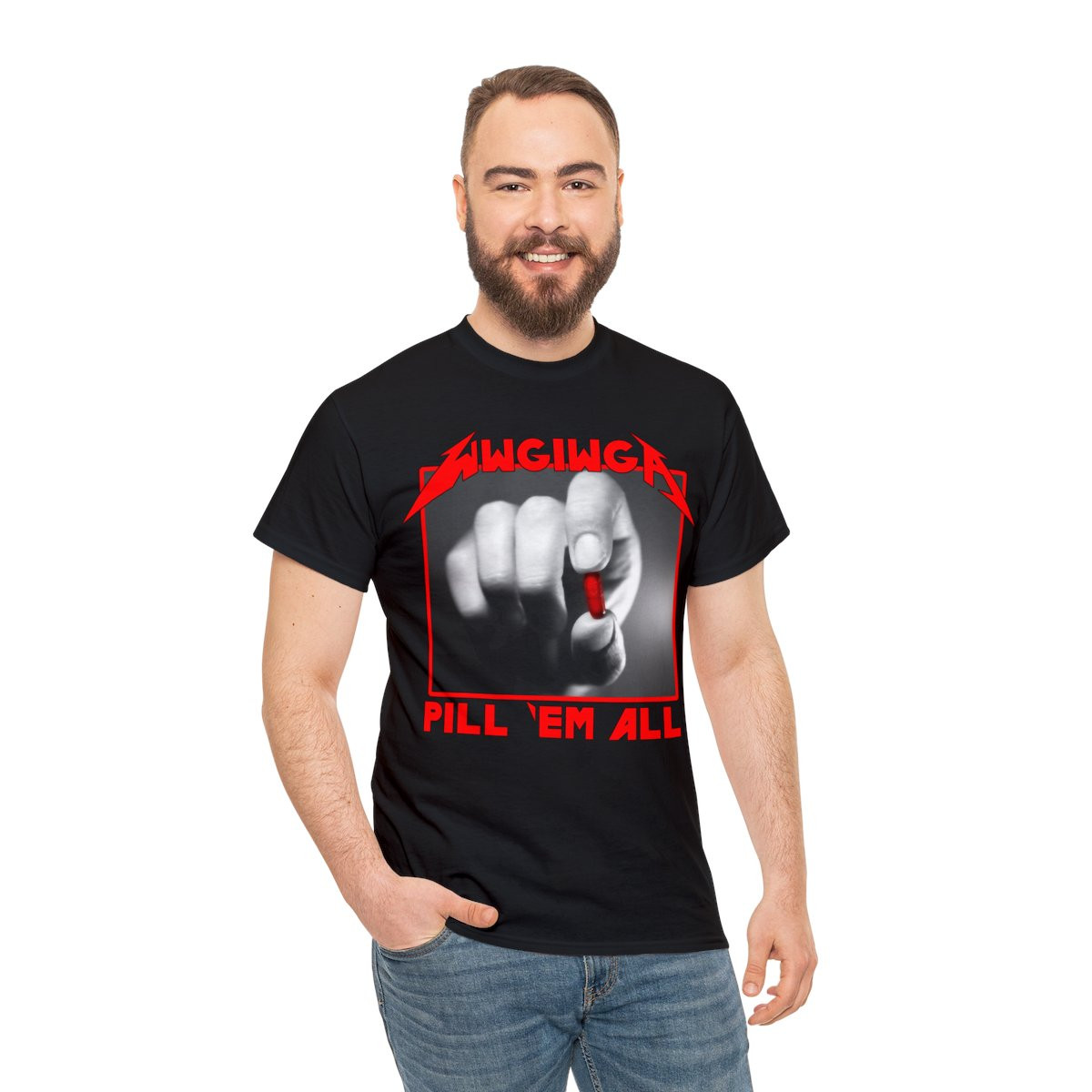 WWG1WGA Pill 'Em All Metallica Style short Sleeve Tee