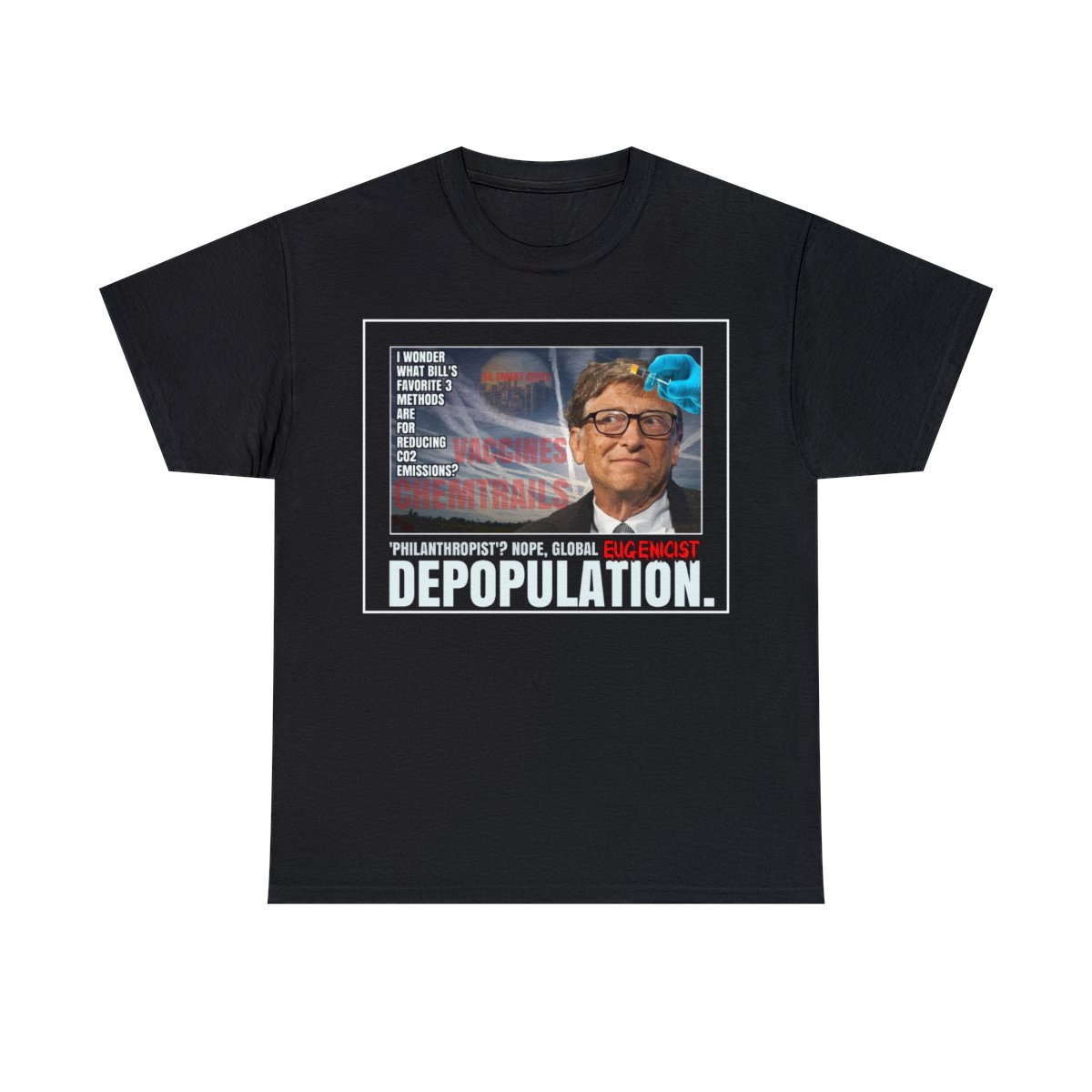 Bill Gates Maniacal Eugenics Depopulation Agenda  Men's Short Sleeve T Shirt