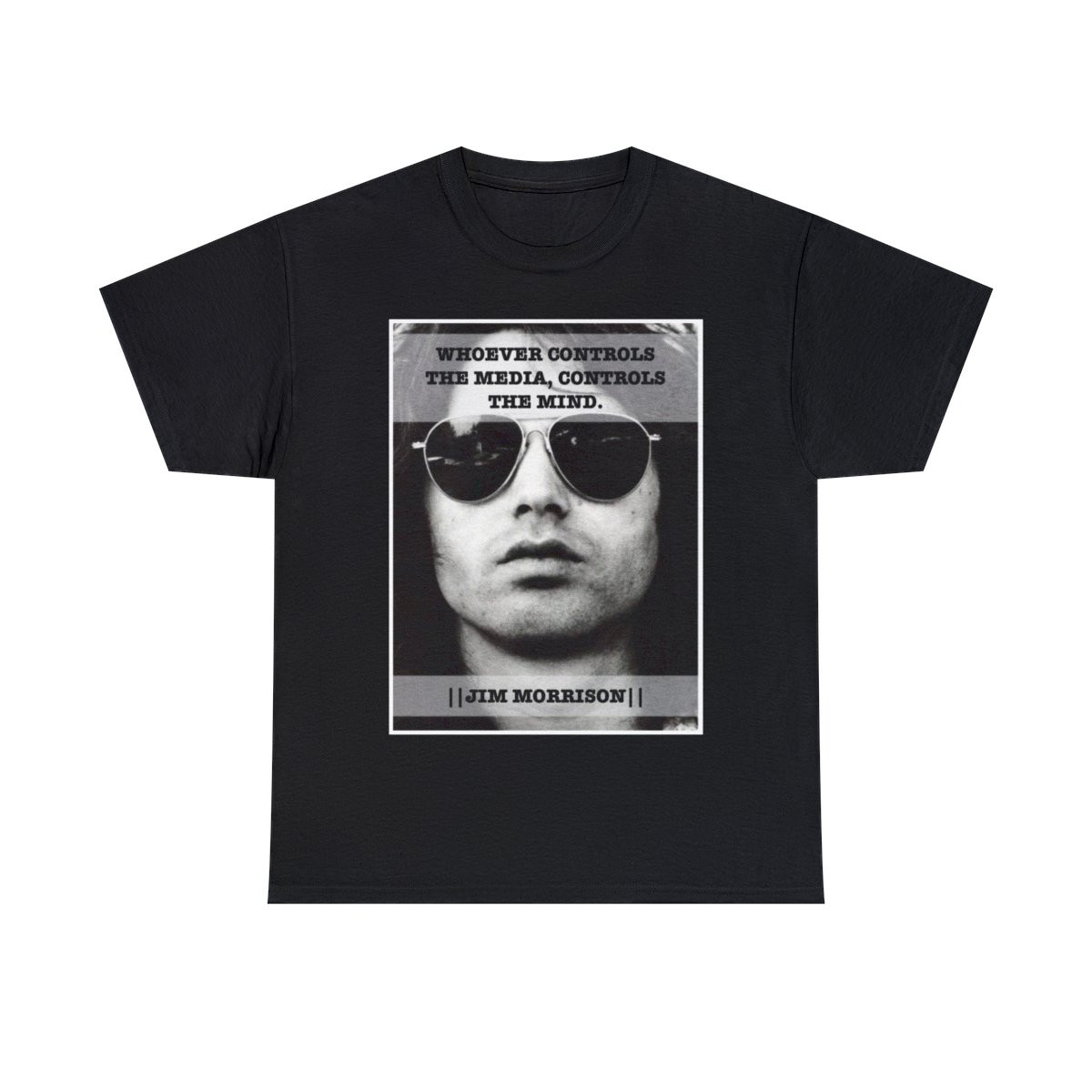 Whoever controls the media controls the mind Jim Morrison Short Sleeve Tee