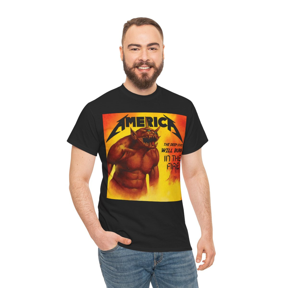 America jump in the fire Metalparody unisex short Sleeve Tee