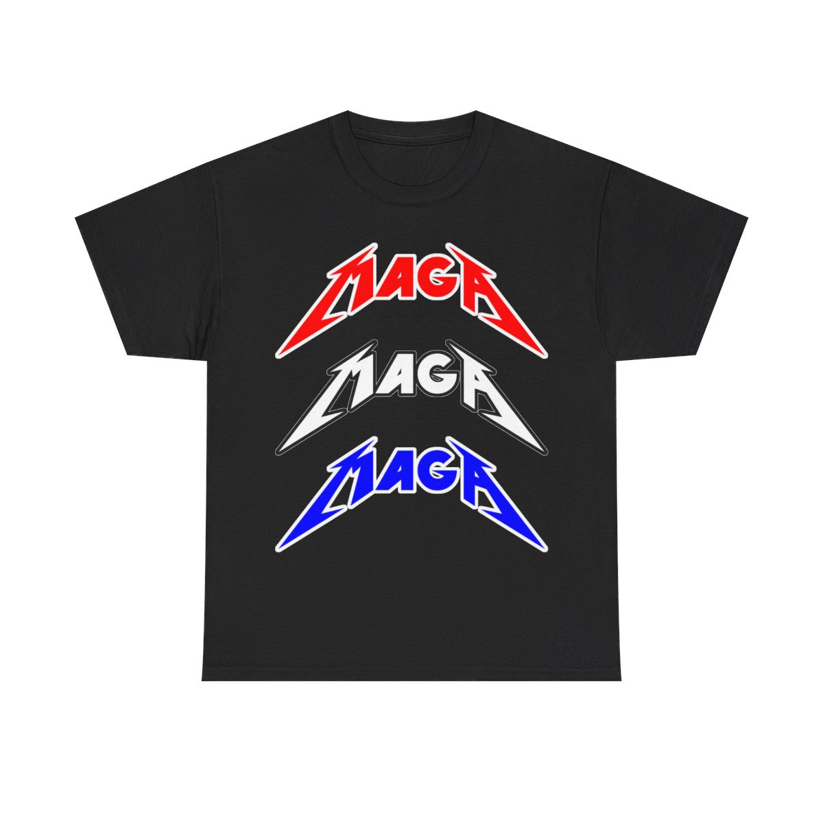 Ultra Red White and Blue MAGA Metallica Style Short Sleeve Tee