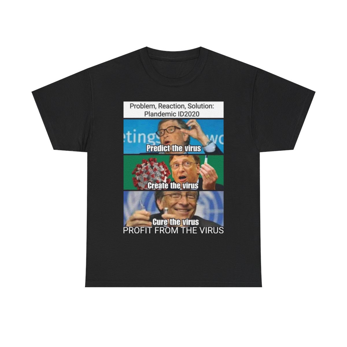 Bill Gates Problem Reaction Solution Injection PROFIT Men's Short Sleeve T Shirt