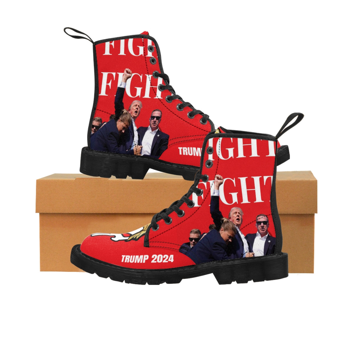 Trump 2024 Fight of the Trumpamania Punisher Women's Canvas Boots