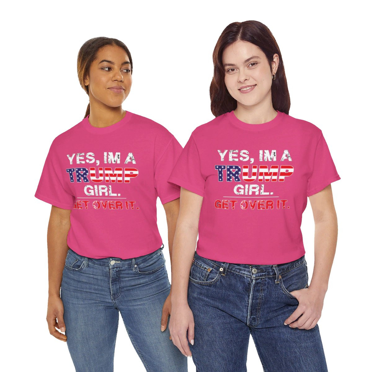 Yes I'm A Trump Girl 2024 Get Over It Unisex Heavy Cotton Tee