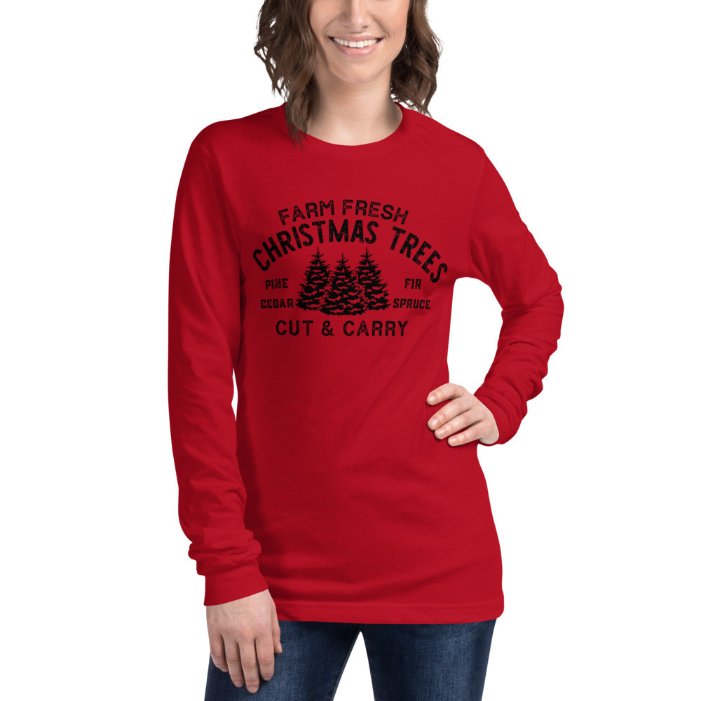 Farm Fresh Christmas Trees Unisex Long Sleeve Tee