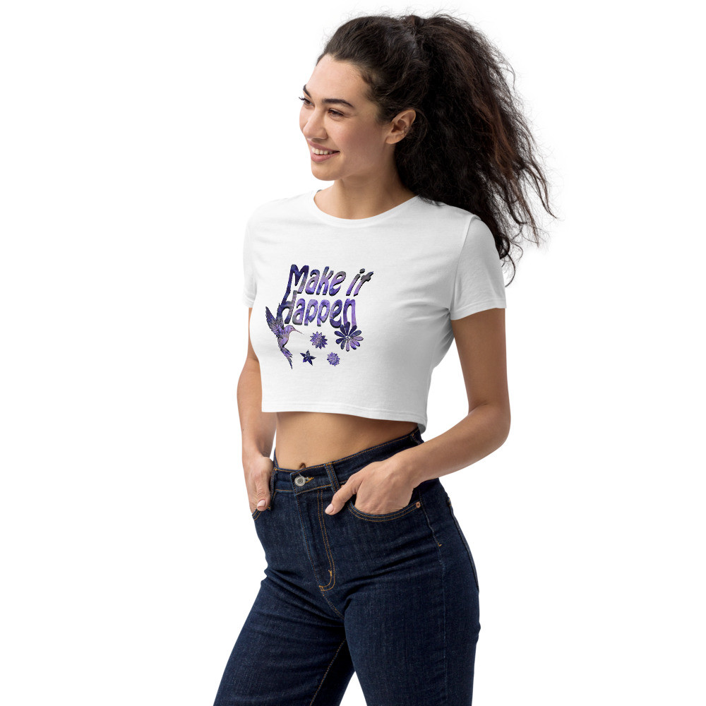 Make it happen purple crop top