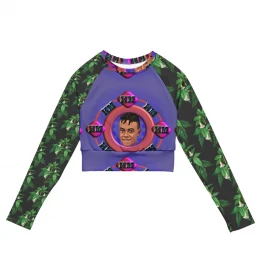 Recycled long-sleeve crop top