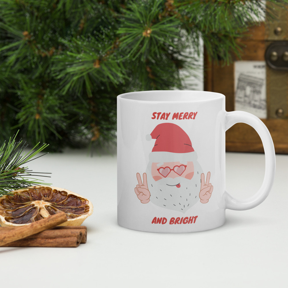 White mug - Stay Merry and Bright