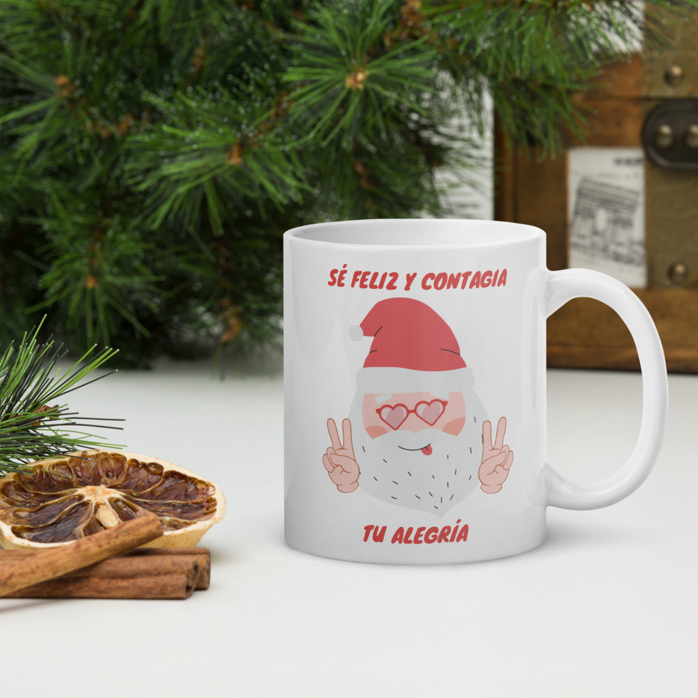 White mug - Sé Feliz y Contagia Alegría