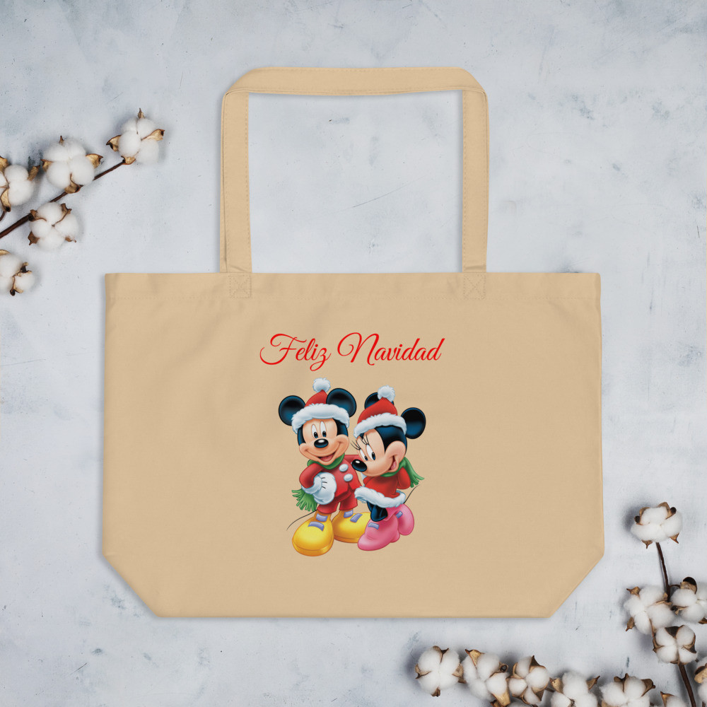 Bolsa de mano orgánica - Feliz Navidad - Mickey and Minnie mouse
