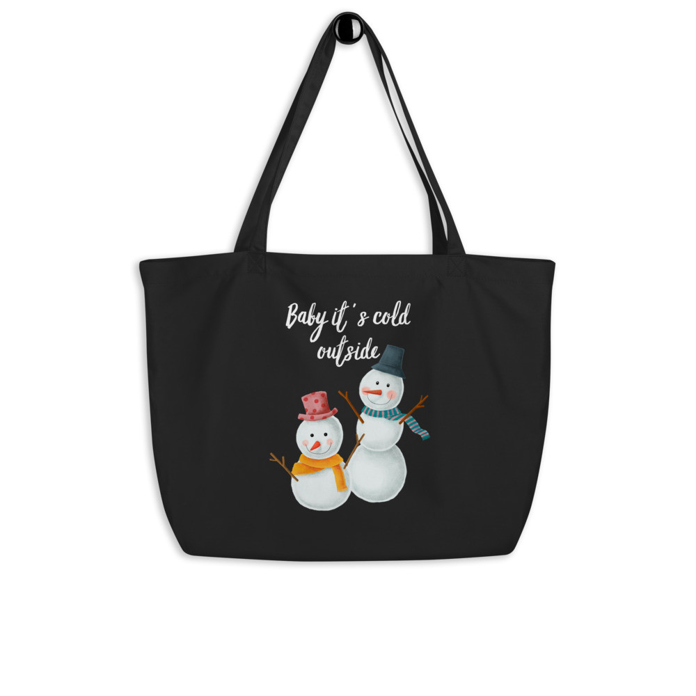 Large organic tote bag - Christmas - Baby it´s cold outside