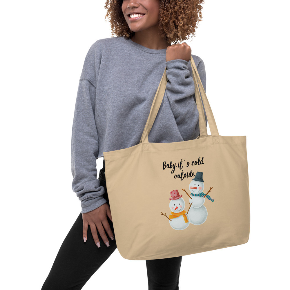 Large organic tote bag - Christmas - Baby it´s cold outside