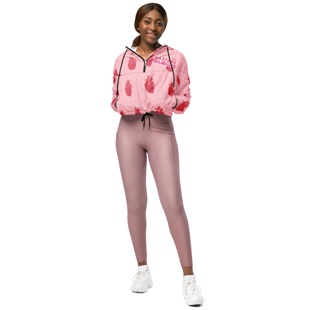 Hazfans logo heart women’s cropped windbreaker