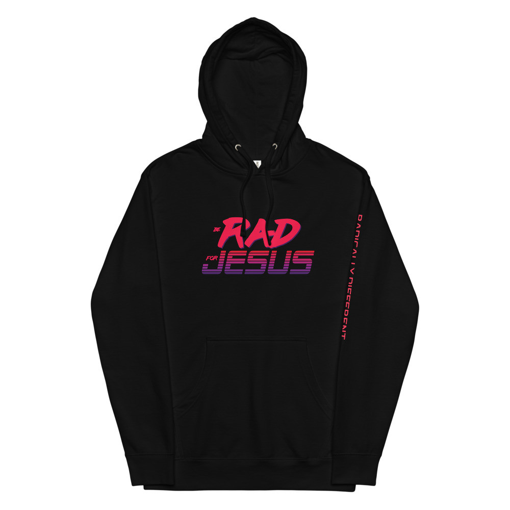 Be RAD Unisex midweight hoodie BLK/PNK