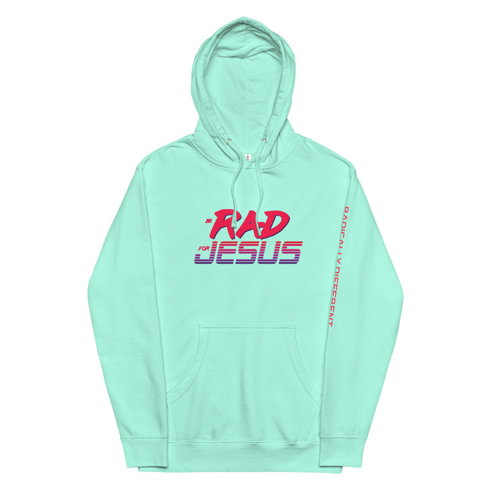 Be RAD Unisex midweight hoodie | MNT/PNK