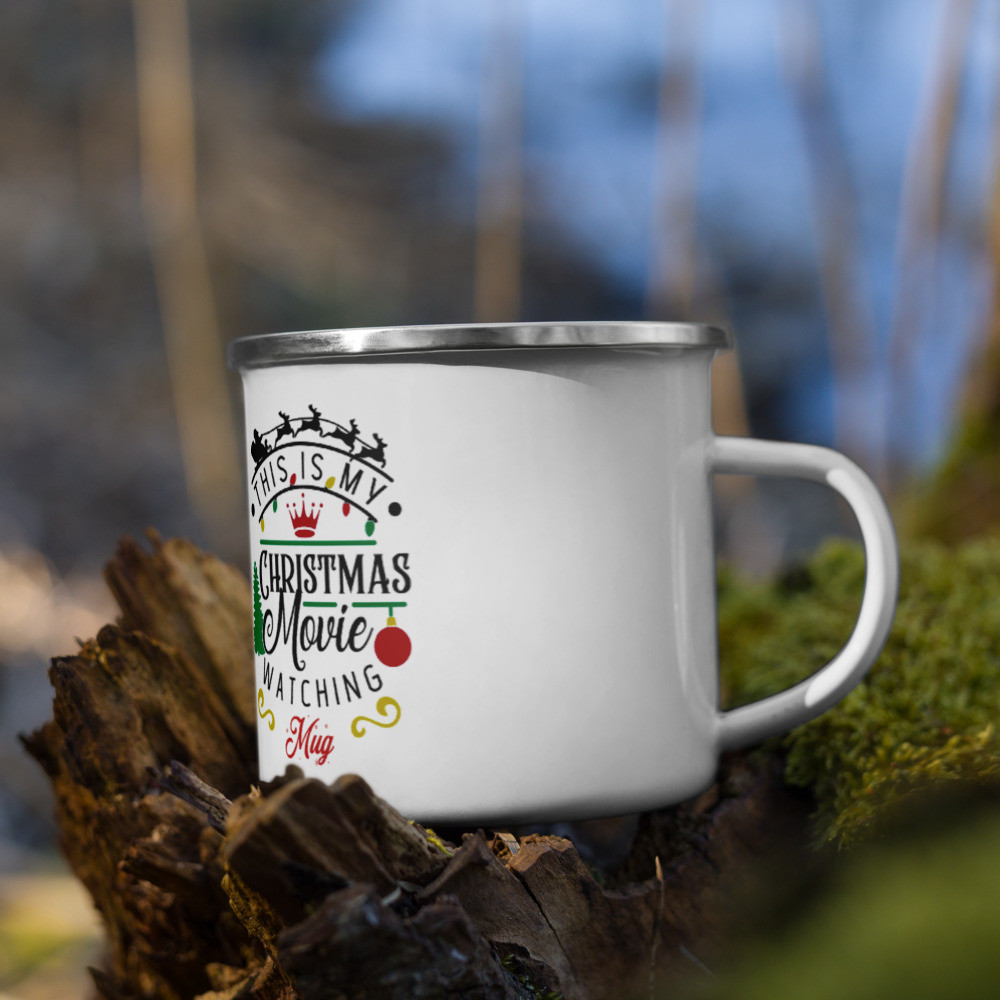 Enamel Mug Christmas movie watching