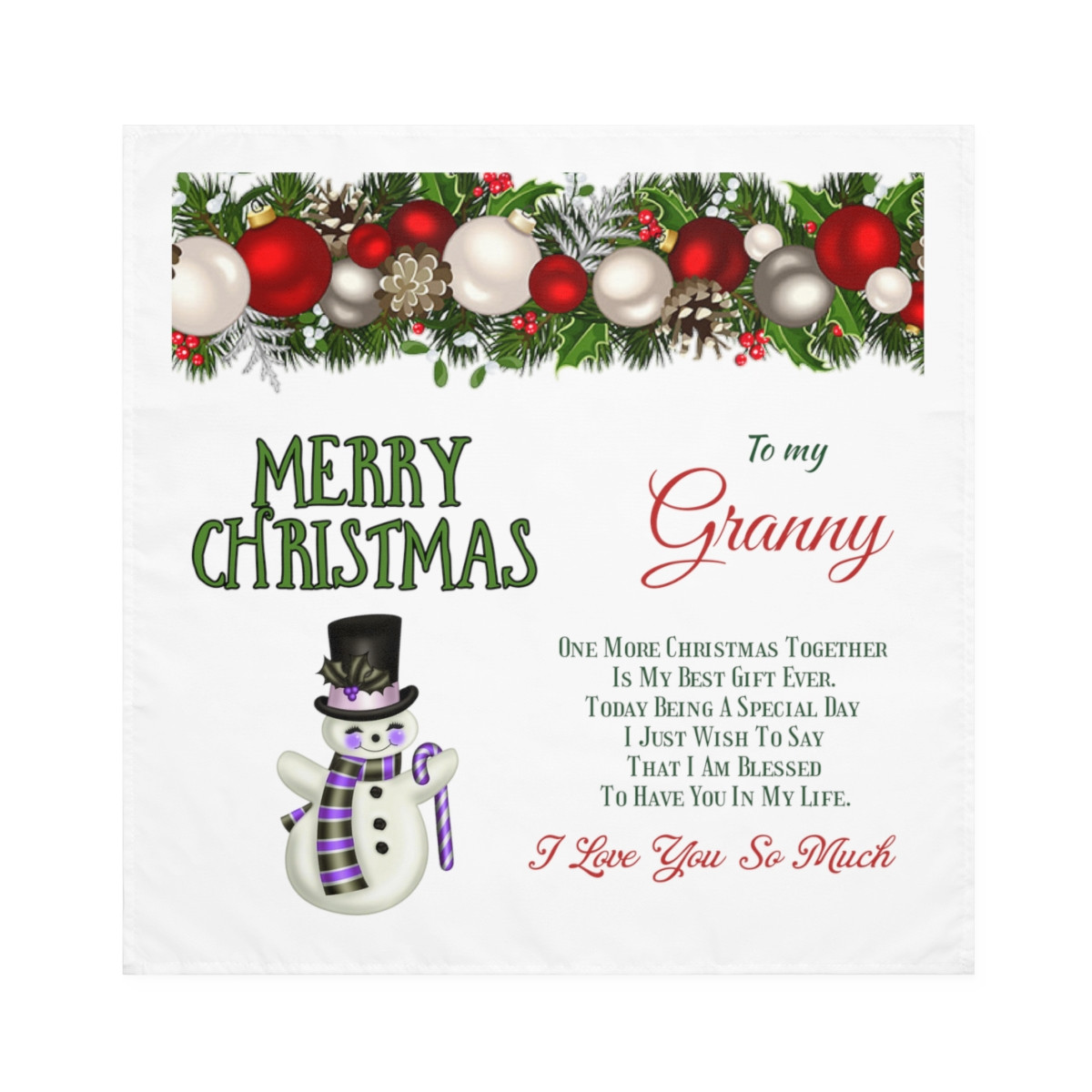 Napkins Merry Christmas to my Granny