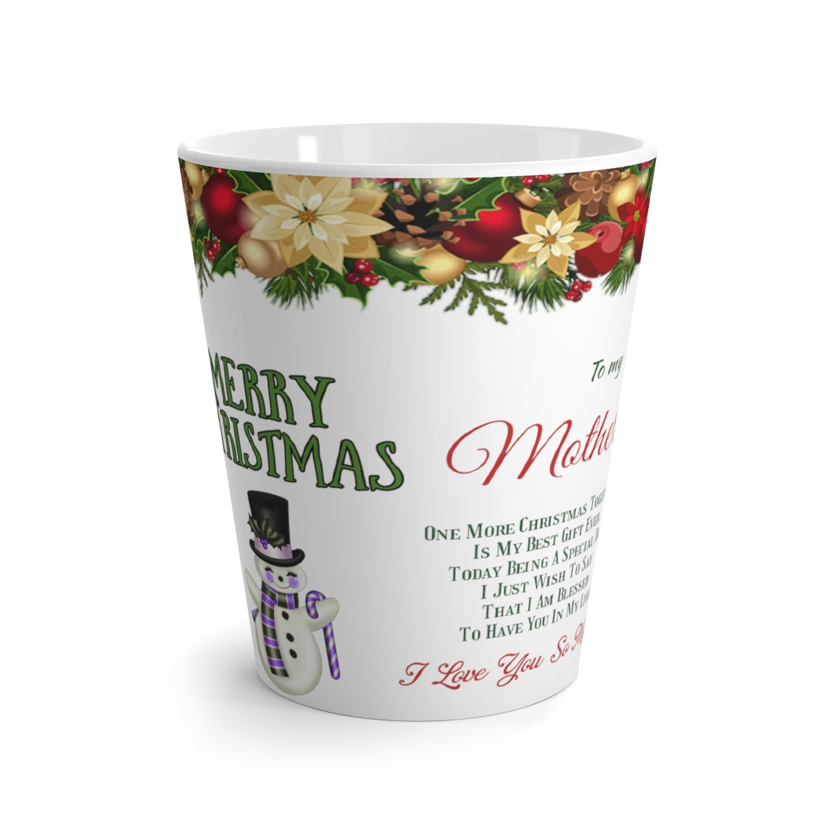 Latte Mug Merry Christmas to my Mother