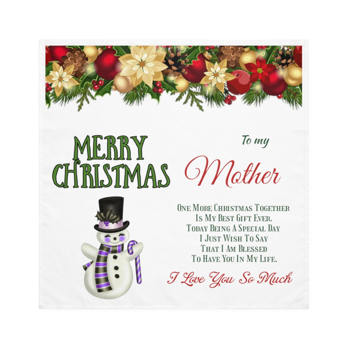 Napkins Merry Christmas to my Mother