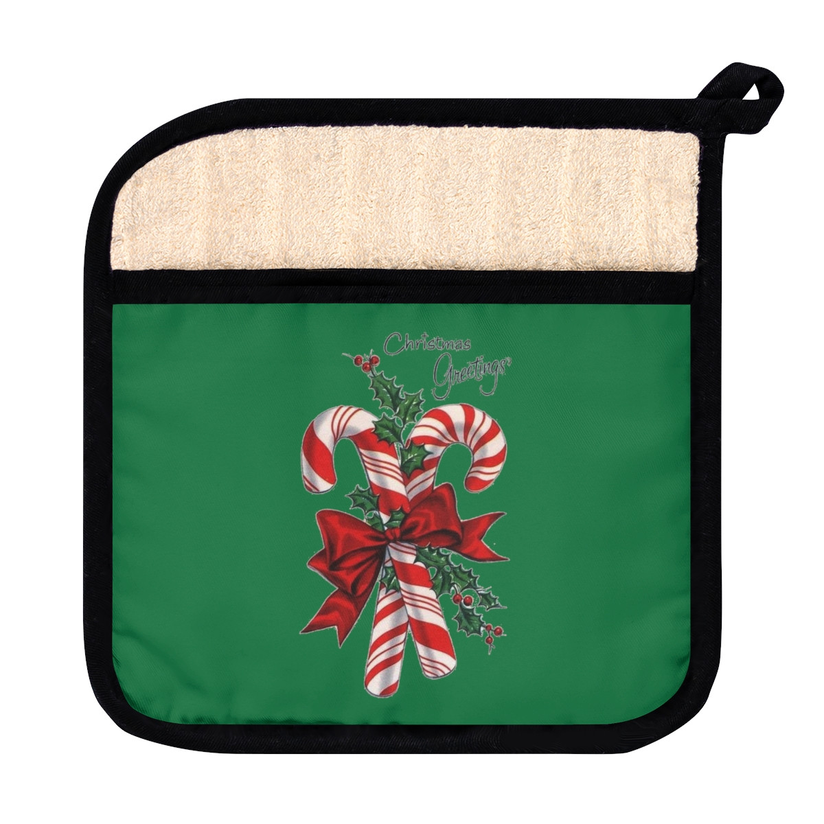 Pot Holder with Pocket Christmas greetings