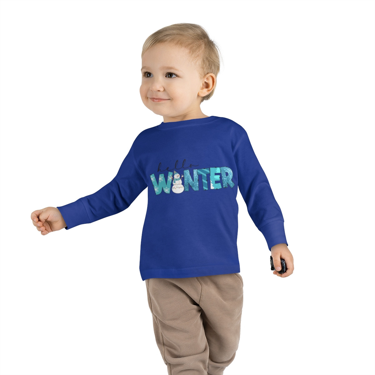 Toddler Long Sleeve Tee Hello Winter,Winter Christmas decoration