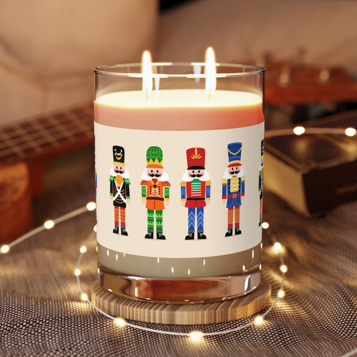 Scented Candle - Full Glass, 11oz ,Nutcrackers