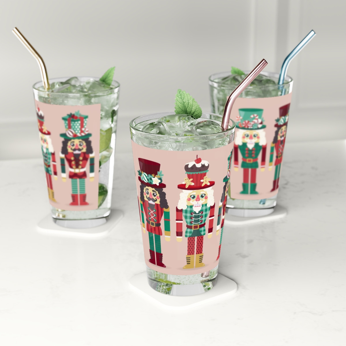 Pint Glass, 16oz Nutcrackers