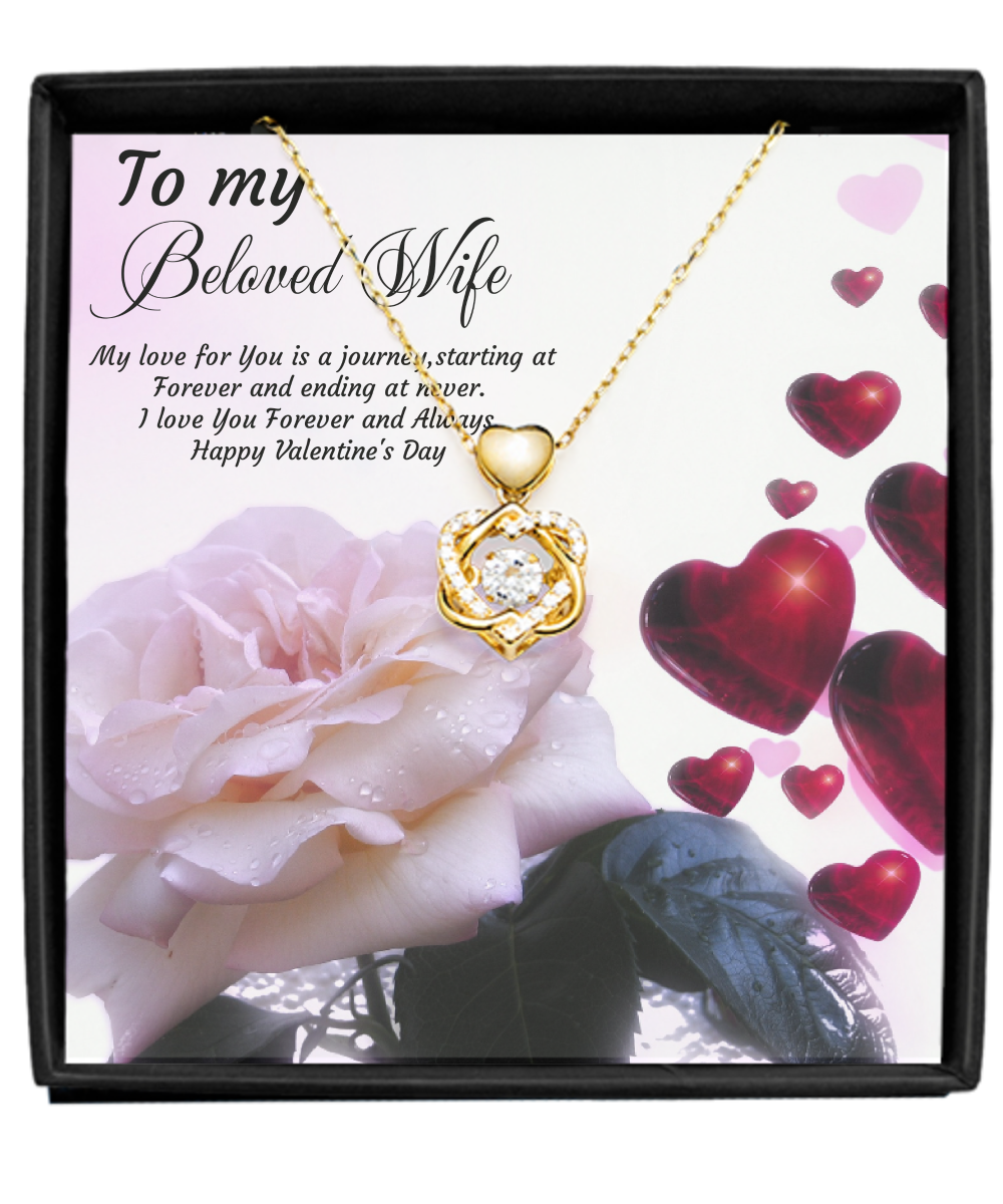 To my beloved Wife, happy Valentine's day heart necklace