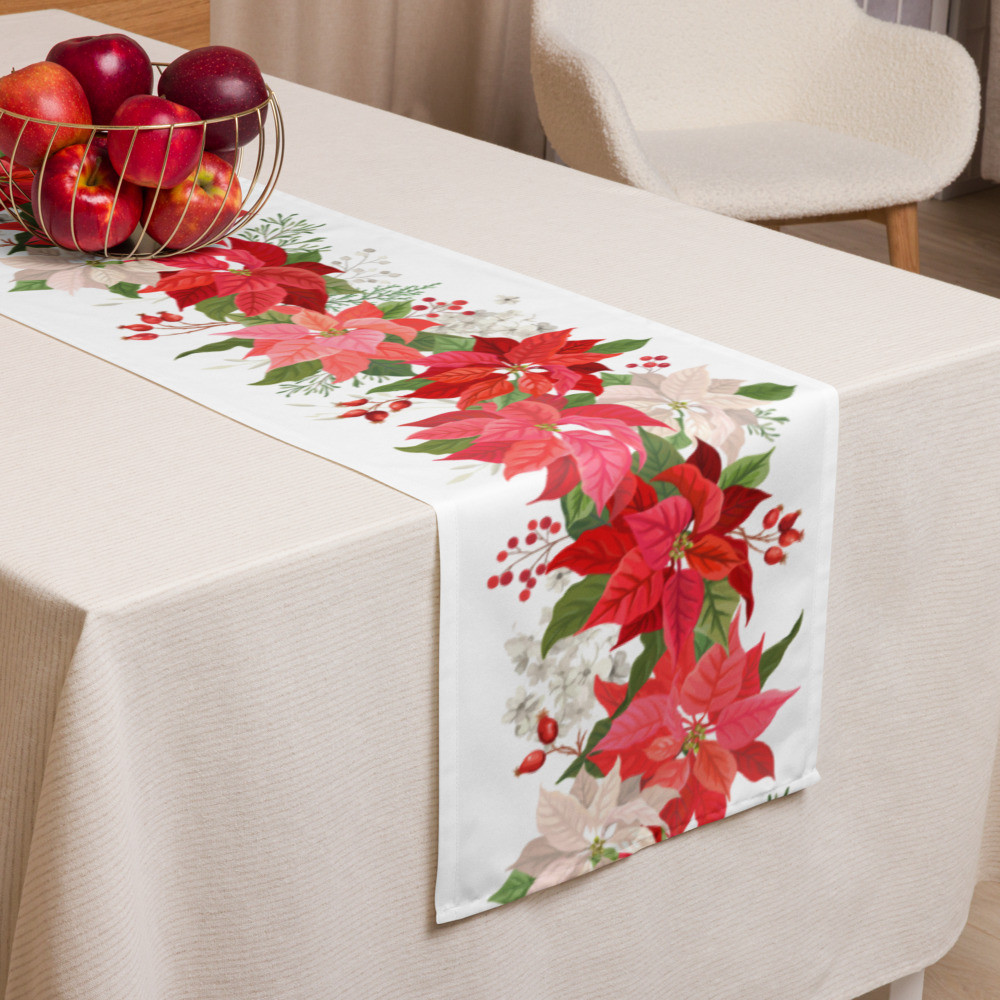 Table runner Christmas Poinsettia