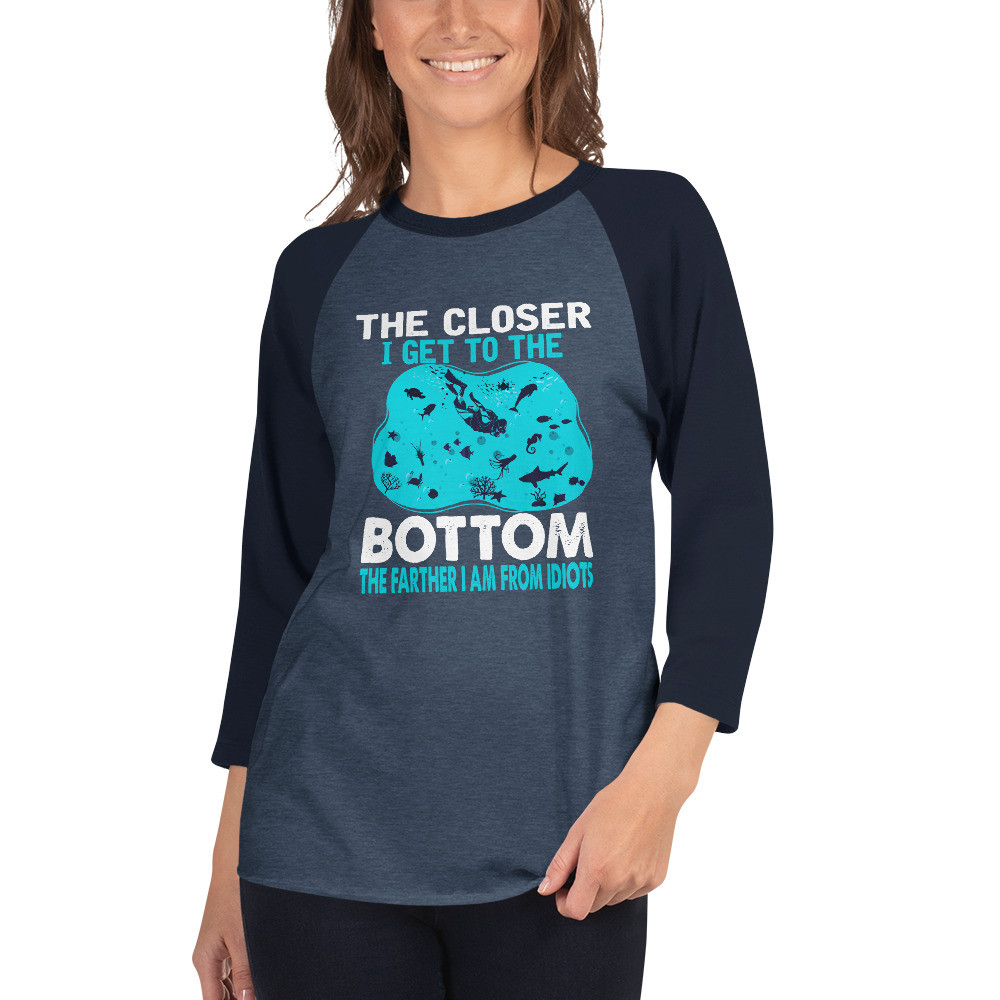 Closer to the bottom 3/4 Sleeve Raglan Shirt