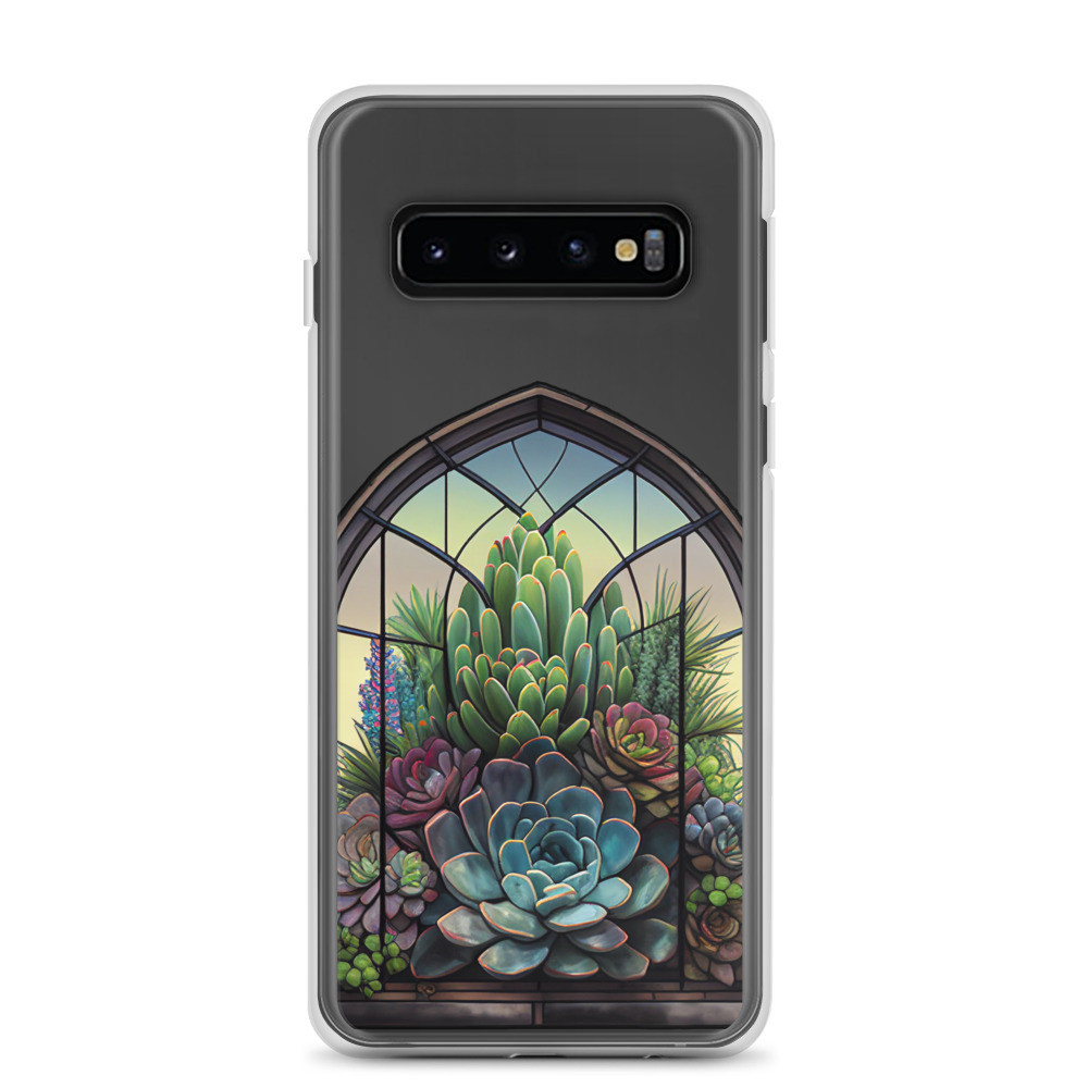 Stained Glass Succulents on Clear Case for Samsung®