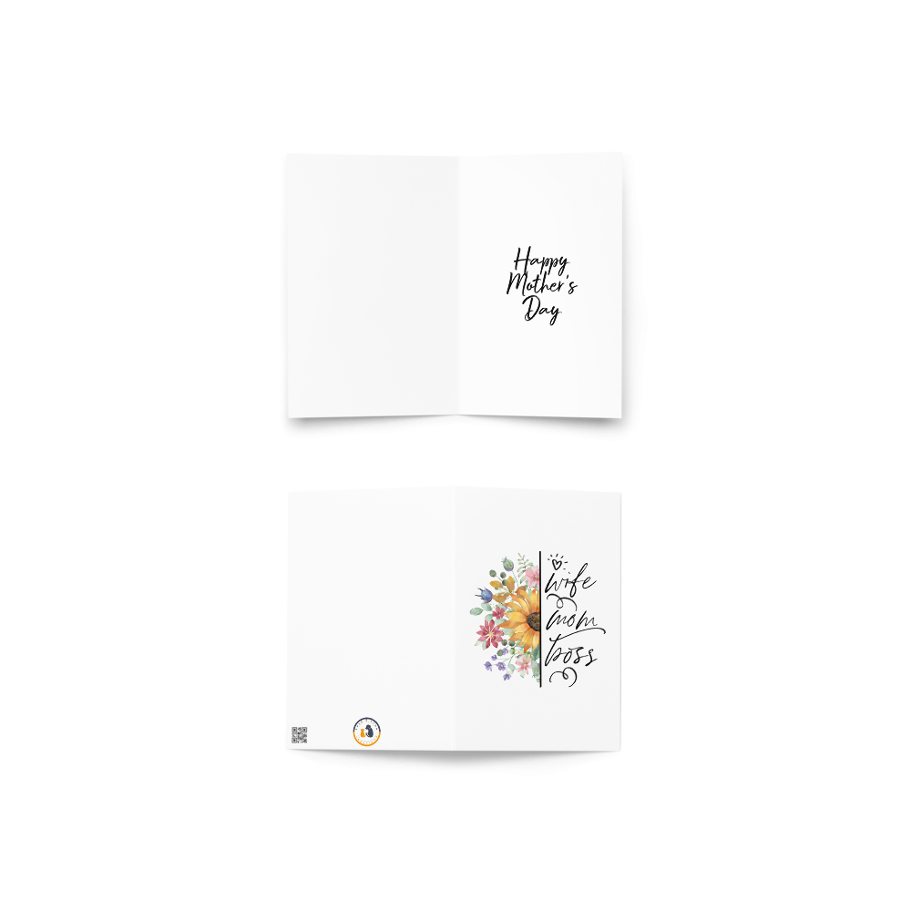 Mom Wife Boss Greeting card