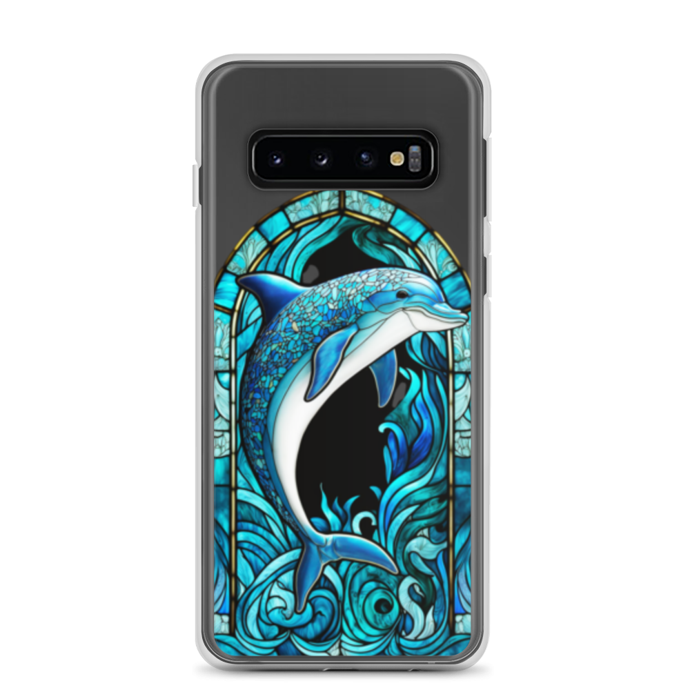 Stained Glass Dolphin on Clear Case for Samsung®