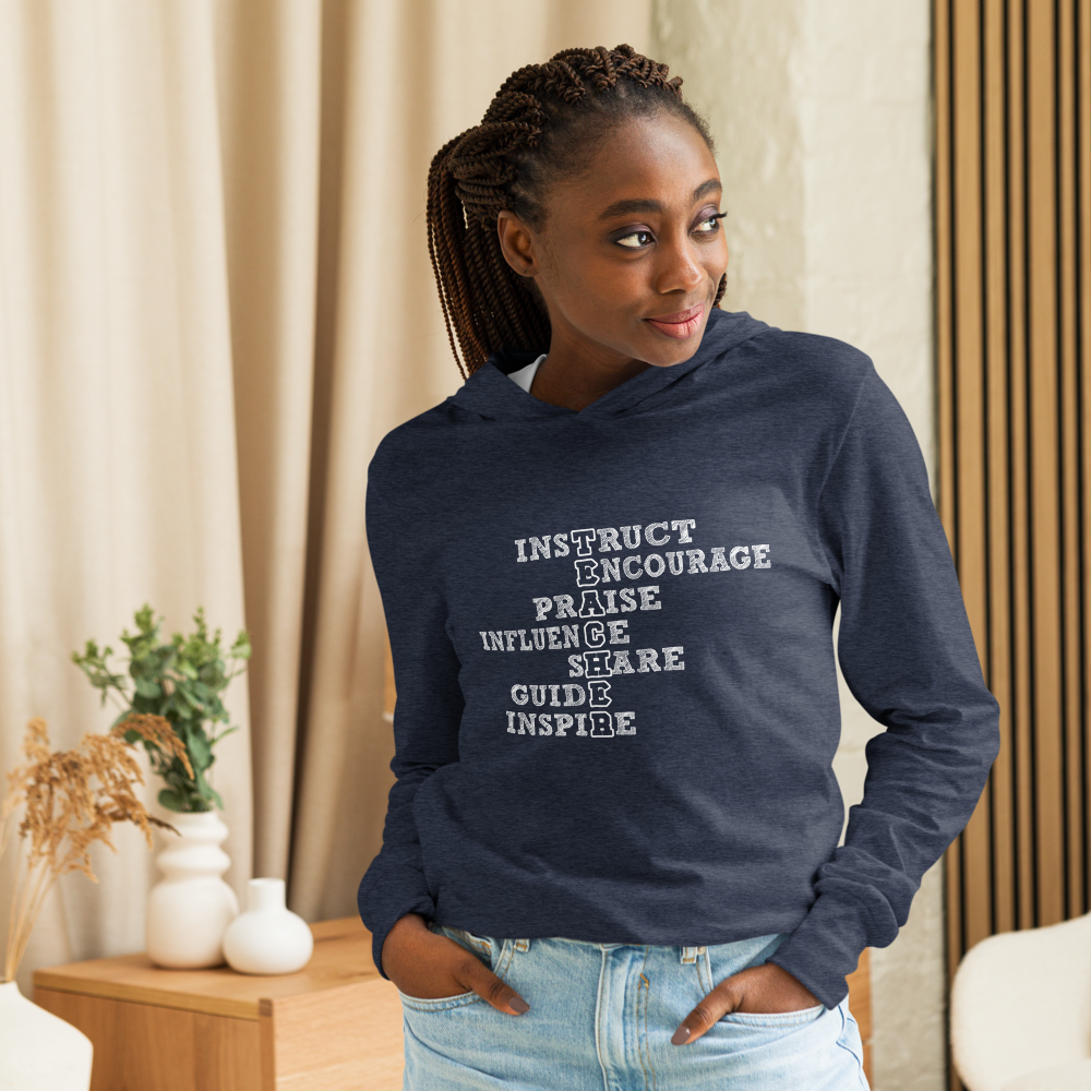 Teacher Words Hooded long-sleeve tee